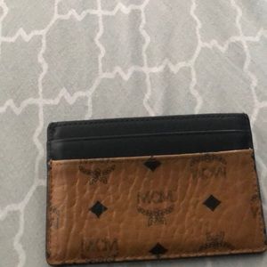 Men’s Mcm original cognac visetos card holder